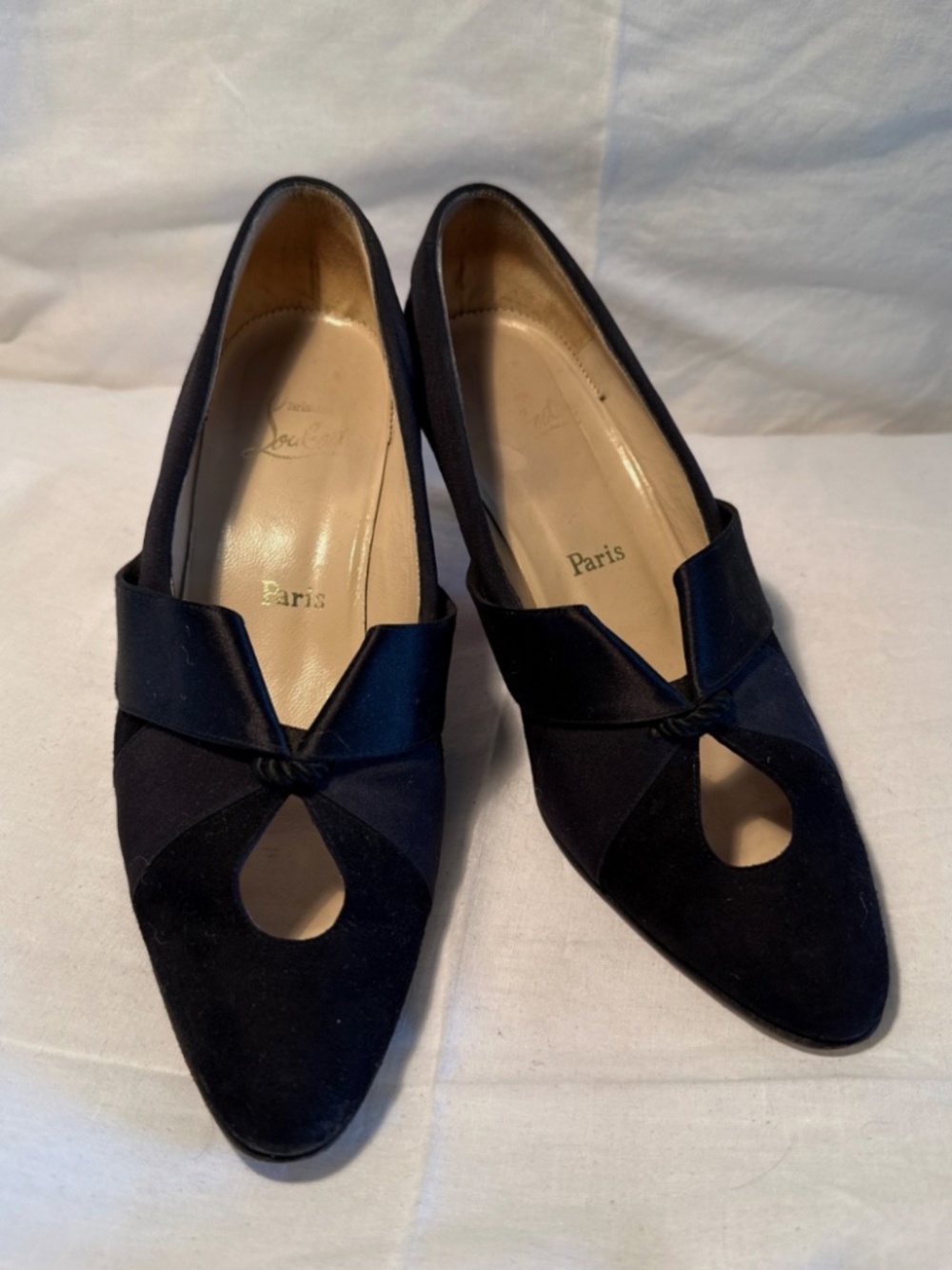 Vintage Black Christian Louboutin Bow Tie Heels